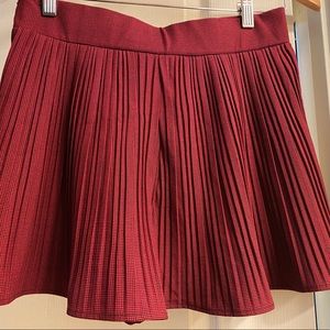 ZARA burgundy gingham flutter hem shorts mini divided skirt limited edition